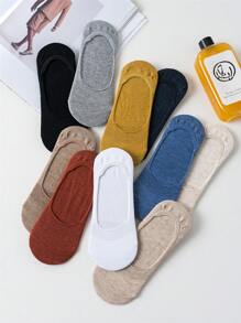 10雙女式素色休閒隱形襪適合日常生活 - 彩色 - 查看 2