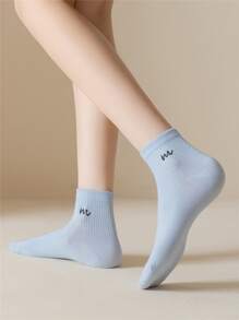 Mujer 7 pares Calcetines tobilleros con estampado de letra casual para diariamente - Multicolor - Ver 3