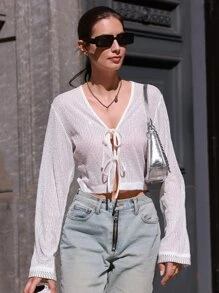 SHEIN Letter Graphic Drop Shoulder Crop Top