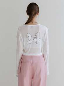 SHEIN Letter Graphic Drop Shoulder Crop Top