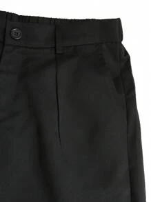 Manfinity Homme Men's Loose Fit Shorts With Pleated Detail And Slant Pockets - Black - View 6