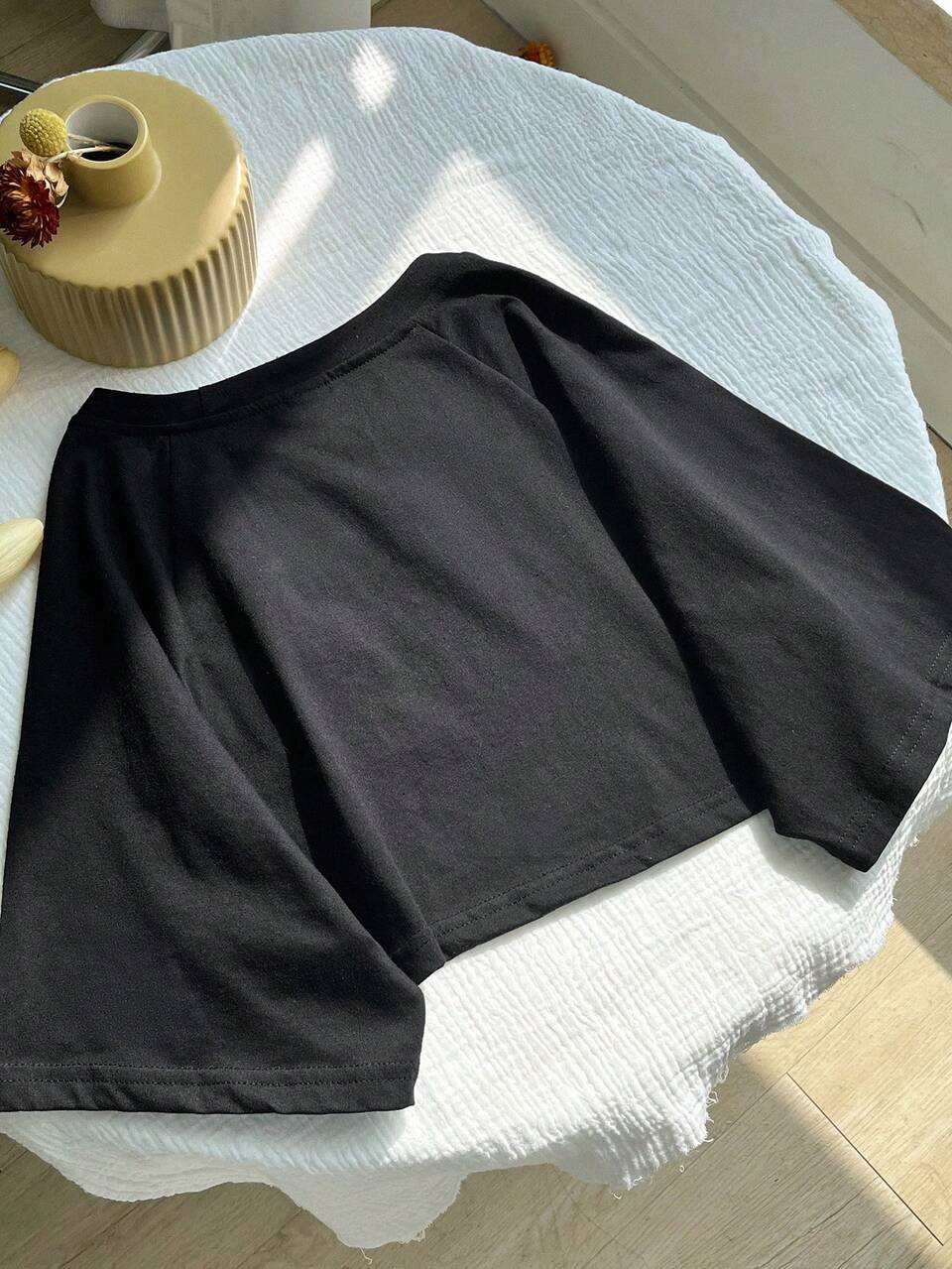 Raglan Sleeve Super Crop Tee Without Crop Top