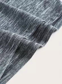 SHEIN MOD 字母圖案抹胸上衣和褲子 - 灰色 - 查看 4