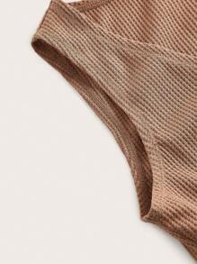 SHEIN EZwear Áo khoác và áo lót dành cho xe tăng nữ Trọn gói màu trơn Giải trí - Lạc đà - Xem 3