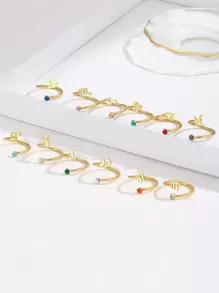 Thép Không Gỉ Thời Trang Thiết Kế 12 Chòm Sao Ngẫu Nhiên Vòng Đeo Tay Cho Nữ Cho Món Quà Sinh Nhật - Vàng - Xem 1