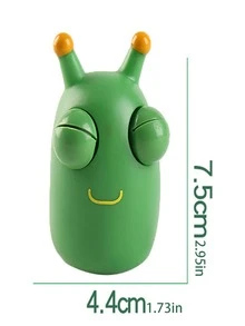 1入組卡通昆蟲設計擠壓玩具卡通綠色昆蟲形狀兒童解壓玩具