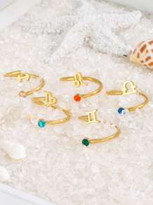 Thép Không Gỉ Thời Trang Thiết Kế 12 Chòm Sao Ngẫu Nhiên Vòng Đeo Tay Cho Nữ Cho Món Quà Sinh Nhật - Vàng - Xem 8