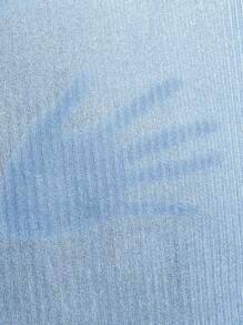 Muchica Áo tank top đan có gân ngắn trơn - Màu xanh nhạt - Xem 6