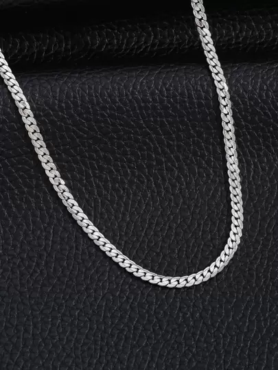 1pc 5 Mm Chain Hip Hop Street Style Stainless Steel Necklace For Men Party Dress Accessory, For Jewelry Gift And Party