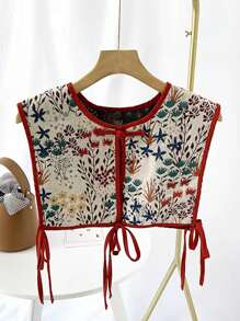 1入組復古刺繡女士披肩,適用於日常穿著 - 彩色 - 查看 3