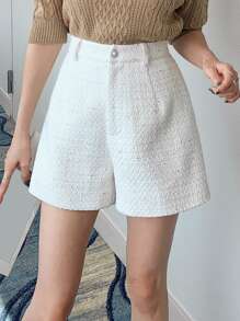DAZY High Waist Wide Leg Shorts - White - View 3
