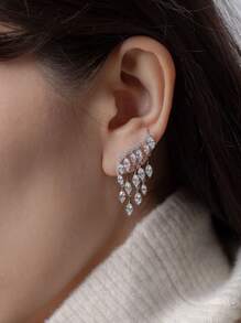 Pendientes largos zirconia cúbica