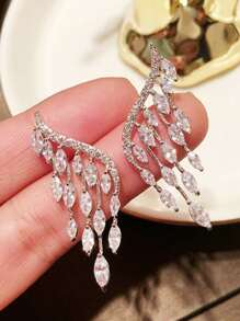 Pendientes largos zirconia cúbica