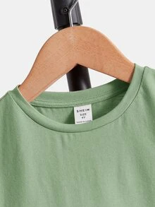 SHEIN Toddler Boy Tanks Lá thư Nhiệt đới Giải trí - Màu xanh Bạc hà - Xem 4