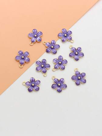 10pcs/Set Alloy Flower DIY Pendant Valentines