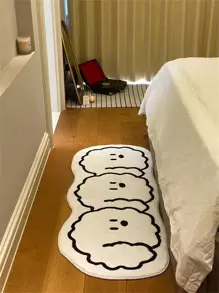 1Pc Dog Pattern Rug, Cartoon Cute Polyester Floor Carpet For Home Bedroom Decor - Multicolor - View 4