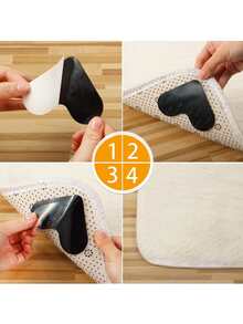 1入組黑色心形家庭地毯防滑貼紙適用於日常 - 黑色 - 查看 2