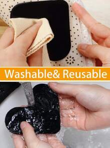 1入組黑色心形家庭地毯防滑貼紙適用於日常 - 黑色 - 查看 4