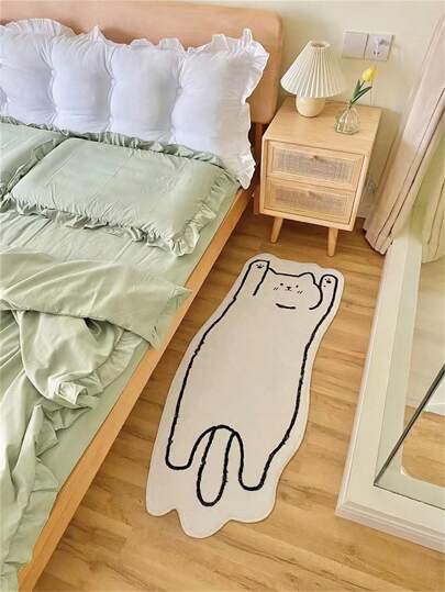 1pc Cat Pattern Rug, Cartoon Cute Polyester Floor Carpet For Home ,Room Decor