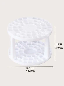 1 pieza de plástico Cepillo de maquillaje almacenamiento minimalista unicolor Cepillo de maquillaje Estante de almacenaje para casa - Blanco - Ver 4