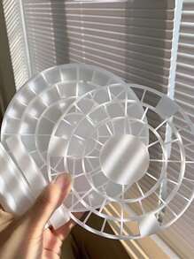 1 pieza de plástico Cepillo de maquillaje almacenamiento minimalista unicolor Cepillo de maquillaje Estante de almacenaje para casa - Blanco - Ver 7