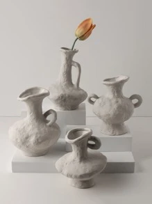 1 件瓷花瓶，复古花瓶，适用于家居装饰、家居装饰、花瓶、餐桌装饰 - 灰色 - 查看 2