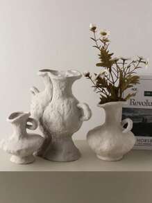 1 件瓷花瓶，复古花瓶，适用于家居装饰、家居装饰、花瓶、餐桌装饰 - 灰色 - 查看 3