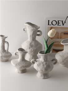 1 件瓷花瓶，复古花瓶，适用于家居装饰、家居装饰、花瓶、餐桌装饰 - 灰色 - 查看 5