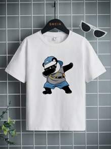 SHEIN Boys Cartoon Graphic Tee - White - View 1