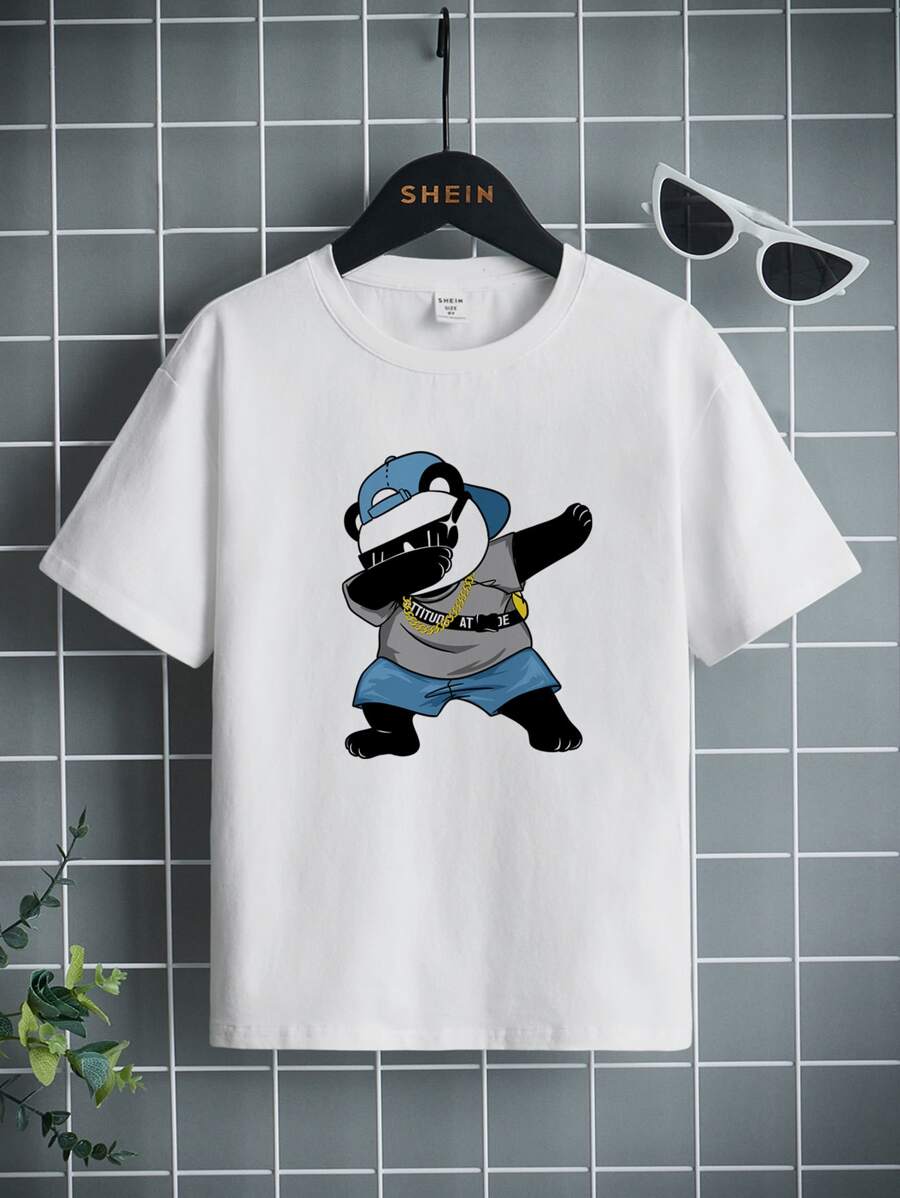 SHEIN Boys Cartoon Graphic Tee - White - View 1
