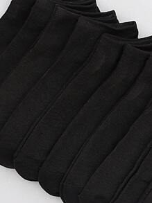 10對素色短襪 - 黑色 - 查看 5