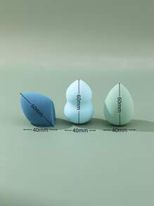 3pcs Makeup Sponge With Storage Box - Multicolor - View 3