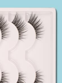 Himirell 6pairs/Set Cat Eye Style False Eyelashes, Daily And Dating Makeup Essentials Strip Lashes, Lashes, Eyelashes, Fake Lashes - Black - View 5