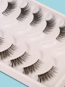 Himirell 6pairs/Set Cat Eye Style False Eyelashes, Daily And Dating Makeup Essentials Strip Lashes, Lashes, Eyelashes, Fake Lashes - Black - View 7