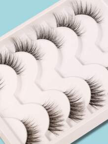 Himirell 6pairs/Set Cat Eye Style False Eyelashes, Daily And Dating Makeup Essentials Strip Lashes, Lashes, Eyelashes, Fake Lashes - Black - View 8