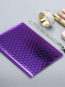 10pcs Solid Color Mini Self-adhesive Bubble Mailer Bag, Simple Waterproof Packing Bag For Home, Office, School - Purple - View 1