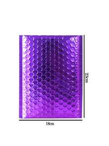 10pcs Solid Color Mini Self-adhesive Bubble Mailer Bag, Simple Waterproof Packing Bag For Home, Office, School - Purple - View 3