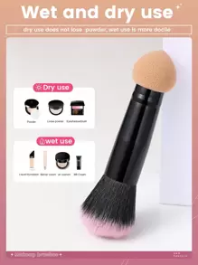 1个多功能双头化妆海绵刷，可作粉底刷、遮瑕刷、腮红刷、修容刷、古铜粉刷、散粉刷等使用。 - 彩色 - 查看 4