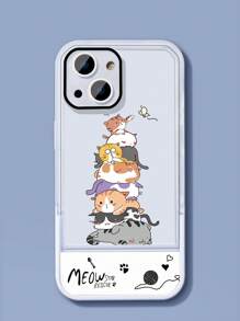 Cartoon Katze Muster, Handyhülle mit & unsichtbar Halter