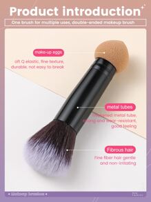 1pc Multi-Function Double Head Cosmetic Sponge, One End Is A Cosmetic Sponge, The Other End Is A Makeup Brush - Multicolor - View 6