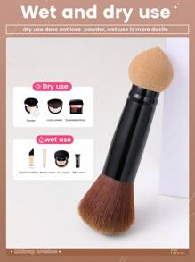 1个多功能双头化妆海绵刷/粉底刷/遮瑕刷/腮红刷/修容刷/古铜粉刷/散粉刷/粉底刷/腮红刷/赠品 - 彩色 - 查看 4