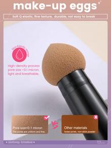 1pc Multi-Function Double Head Cosmetic Sponge, One End Is A Cosmetic Sponge, The Other End Is A Makeup Brush - Multicolor - View 7