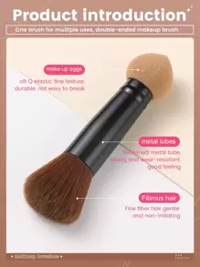 1个多功能双头化妆海绵刷/粉底刷/遮瑕刷/腮红刷/修容刷/古铜粉刷/散粉刷/粉底刷/腮红刷/赠品 - 彩色 - 查看 6