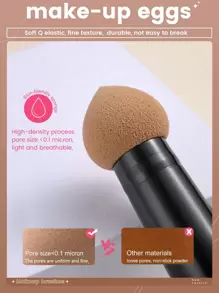 1个多功能双头化妆海绵刷/粉底刷/遮瑕刷/腮红刷/修容刷/古铜粉刷/散粉刷/粉底刷/腮红刷/赠品 - 彩色 - 查看 7