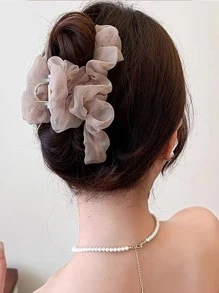 Vuốt tóc xếp nếp chắc chắn thanh lịch - Màu be - Xem 3