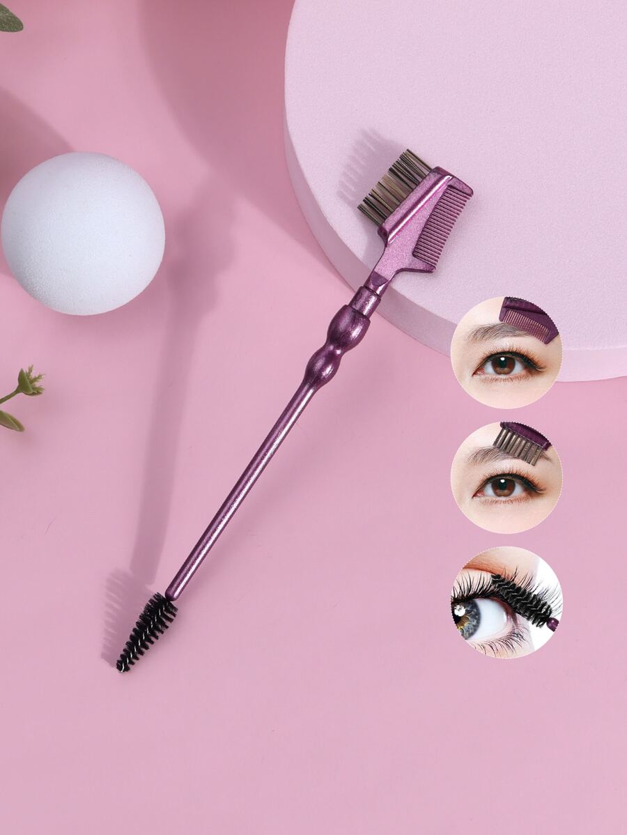 1pc Double-ended Eyelash Brush - Purple - View 1