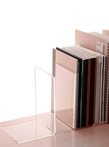 2 Cái chặn sách, chặn sách Acrylic, chặn sách chống trượt, chặn sách trong suốt cho thư viện trường học và sắp xếp để bàn, chặn sách Acrylic cho kệ sách - Trong sáng - Xem 3