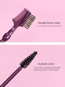 1pc Double-ended Eyelash Brush - Purple - View 4