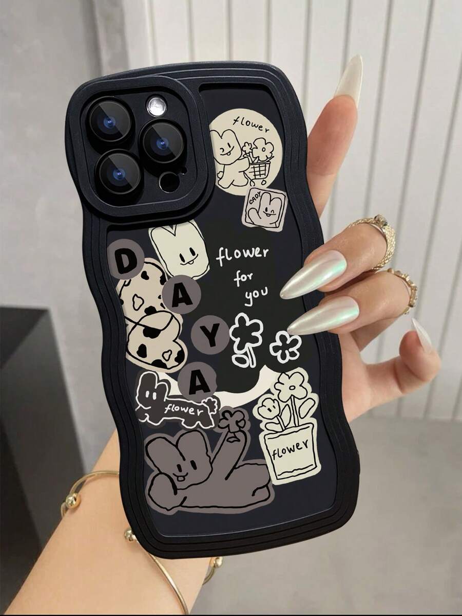 Funda para móvil con dibujos animados conejo & con patrón de flor - Multicolor - Ver 1