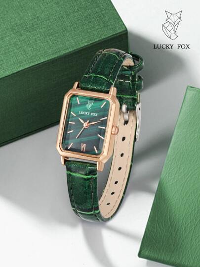 LUCKYFOX 矩形指针石英表作为返校学生的礼物
